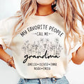 Custom Grandma Shirt, Kids' Names Grandma Shirt, Wildflowers Grandma Tee