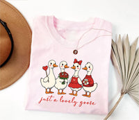 Cute Lovely Goose Coquette Shirt, Valentine Goose Shirt, Duck Valentines Tee