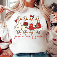 Cute Lovely Goose Coquette Sweatshirt, Valentine Goose Shirt, Duck Valentines Sweatshirt