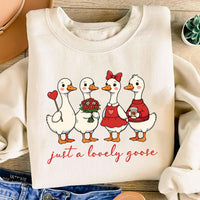 Cute Lovely Goose Coquette Sweatshirt, Valentine Goose Shirt, Duck Valentines Sweatshirt