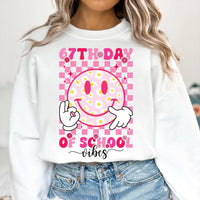 67th Day of School Vibes Sweatshirt, Smile Face 67 Shirt, Six Seven Meme Sweatshirt