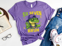 Six Seven Bruh Shirt, Mardi Gras Alligator Shirt, Funny 6 7 Bruh Tee