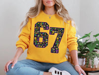 67 Mardi Gras Sweatshirt, Mardi Gras 67 Number Shirt, Trendy Festival Sweatshirt