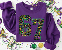 67 Mardi Gras Sweatshirt, Mardi Gras 67 Number Shirt, Trendy Festival Sweatshirt