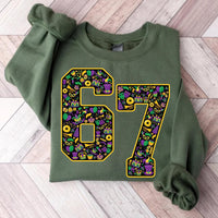 67 Mardi Gras Sweatshirt, Mardi Gras 67 Number Shirt, Trendy Festival Sweatshirt