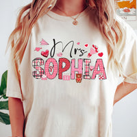 Custom Teacher Valentine Shirt, Valentine's Day Teacher Shirt, Teacher Name Valentine Tee