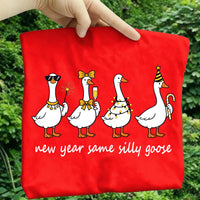 Funny New Year Silly Goose Shirt, Trendy Coquette Holiday Shirt, 2026 Celebration Tee