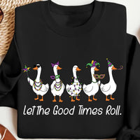 Mardi Gras Silly Goose Sweatshirt, Coquette Style Carnival Shirt, Fat Tuesday Celebration Sweatshirt