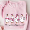 100 Days Same Silly Goose Teacher Sweatshirt, Funny Teacher Goose Shirt, Cute 100 Days of School Sweatshirt