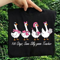 100 Days Same Silly Goose Teacher Shirt, Funny Teacher Goose Shirt, Cute 100 Days of School Tee
