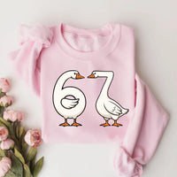 Funny 67 Goose Sweatshirt, Silly Brain Rot Teacher Shirt, Goose Brainrot Sweatshirt