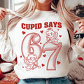 Cupid Days 67 Love Sweatshirt, Funny 6 7 Valentine Shirt, Cute Number Meme Sweatshirt