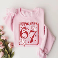 Cupid Days 67 Love Sweatshirt, Funny 6 7 Valentine Shirt, Cute Number Meme Sweatshirt