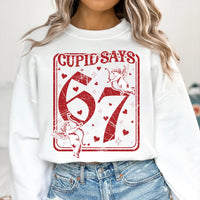 Cupid Days 67 Love Sweatshirt, Funny 6 7 Valentine Shirt, Cute Number Meme Sweatshirt