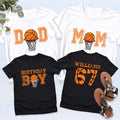 Basketball Birthday Boy Shirt, Family Matching Birthday Party Tee, Basketball Mom, Basketball Dad, Front Back