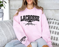 Personalized Lacrosse Mom Sweatshirt, Custom Lacrosse Mom Shirt, Lacrosse Name Sweatshirt, Front Sleeve