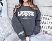 Personalized Lacrosse Mom Sweatshirt, Custom Lacrosse Mom Shirt, Lacrosse Name Sweatshirt, Front Sleeve