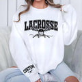 Personalized Lacrosse Mom Sweatshirt, Custom Lacrosse Mom Shirt, Lacrosse Name Sweatshirt, Front Sleeve