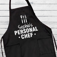 Your Name Personal Chef Apron, Custom Grill Apron, Personalized Cooking Apron for Men, Funny BBQ Gift for Him, Valentine’s Day Kitchen Gift