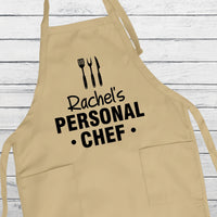 Your Name Personal Chef Apron, Custom Grill Apron, Personalized Cooking Apron for Men, Funny BBQ Gift for Him, Valentine’s Day Kitchen Gift