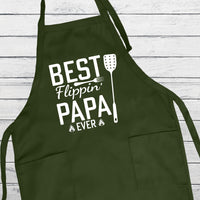 Papa Grilling Apron, Best Flippin’ Papa Grill Apron, BBQ Cooking Apron for Him, Funny Dad Apron, Father’s Day Gift, Custom Kitchen Apron