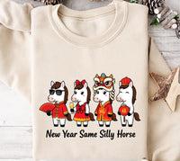 New Year Same Silly Horse Sweatshirt, Funny Lunar New Year Shirt, Cute Silly Horse Sweatshirt