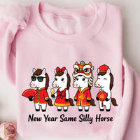 New Year Same Silly Horse Sweatshirt, Funny Lunar New Year Shirt, Cute Silly Horse Sweatshirt