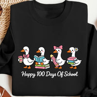 Happy 100 Days Same Silly Goose Teacher Sweatshirt, Funny Teacher Goose Shirt, Cute 100 Days of School Sweatshirt