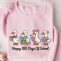 Happy 100 Days Same Silly Goose Teacher Sweatshirt, Funny Teacher Goose Shirt, Cute 100 Days of School Sweatshirt
