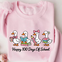 Happy 100 Days Same Silly Goose Teacher Sweatshirt, Funny Teacher Goose Shirt, Cute 100 Days of School Sweatshirt