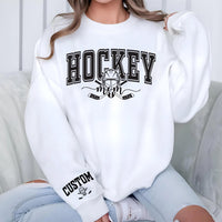 Personalized Hockey Mom Sweatshirt, Custom Name and Number Shirt, Hockey Sports Mom Sweatshirt, Front Sleeve