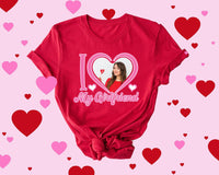 I Love My Girlfriend Shirt, Valentine Gift, Custom Picture Tee, I Love My Girlfriend Custom Photo Shirt