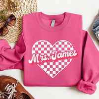 Custom Name Valentine's Day Teacher Sweatshirt, Personalized Teacher Valentine Tee, Teacher Team Valentine Sweatshirt