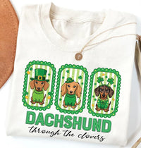 Dachshund Through the Clovers Shirt, St Patrick’s Dachshund Shirt, Cute Irish Dog Tee
