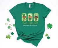 Dachshund Through the Clovers Shirt, St Patrick’s Dachshund Shirt, Cute Irish Dog Tee