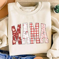 Custom Mama Gigi Mimi Nana Valentine Letters Sweatshirt, Valentine Mama Tee, Preppy Valentine Heart Sweatshirt