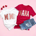 Custom Mama Gigi Mimi Nana Valentine Letters Shirt, Valentine Mama Tee, Preppy Valentine Heart Shirt