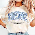 Blue Floral Grandma Nene Shirt, Personalized Nene Shirt, Custom Kids Names Tee
