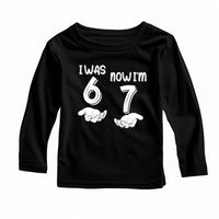 I Was 6 Now I'm 7 Shirt, Funny 7th Birthday Tee, 6 Turning 7 Birthday Shirt, Viral 6 7 Meme Birthday Top, Kids Birthday Party Shirt