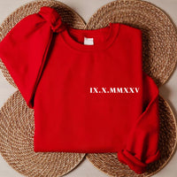 Personalized Roman Numeral Sweatshirt, Custom Roman Date Tee, Anniversary Year Sweatshirt