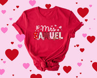 Custom Teacher Valentine Shirt, Valentine's Day Shirt for Women, Teacher Name Valentine Tee