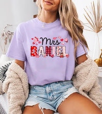 Custom Teacher Valentine Shirt, Valentine's Day Shirt for Women, Teacher Name Valentine Tee