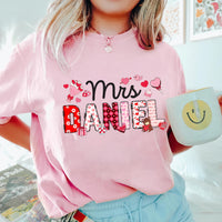 Custom Teacher Valentine Shirt, Valentine's Day Shirt for Women, Teacher Name Valentine Tee