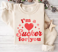 I'm a Sucker For You Sweatshirt, Cute Valentine Lollipop Tee, Gift for Girlfriend, I'm a Sucker For You Valentines Day Sweatshirt