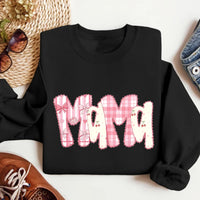 Custom Mama Gigi Mimi Nana Valentine Letters Sweatshirt, Valentine Mama Tee, Preppy Valentine Heart Sweatshirt