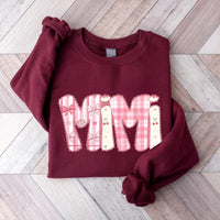 Custom Mama Gigi Mimi Nana Valentine Letters Sweatshirt, Valentine Mama Tee, Preppy Valentine Heart Sweatshirt