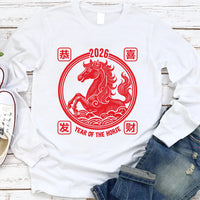 Happy Chinese New Year 2026 Shirt, Year of The Horse 2026 Shirt, New Year Family Tee, Unisex 2026 Crescent Year of The Horse Shirt