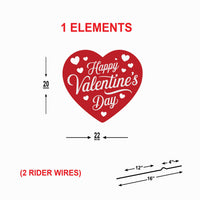 Happy Valentine’s Day Yard Sign, Red Heart Outdoor Lawn Decoration, Romantic Valentine Garden Sign with Stakes, Love Holiday Decor