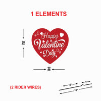 Happy Valentine’s Day Yard Sign, Red Heart Outdoor Lawn Decoration, Romantic Valentine Garden Sign with Stakes, Love Holiday Decor