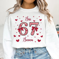 67 Valentine’s Day Sweatshirt, Funny 6-7 Meme Shirt, Cute Couple Sweatshirt